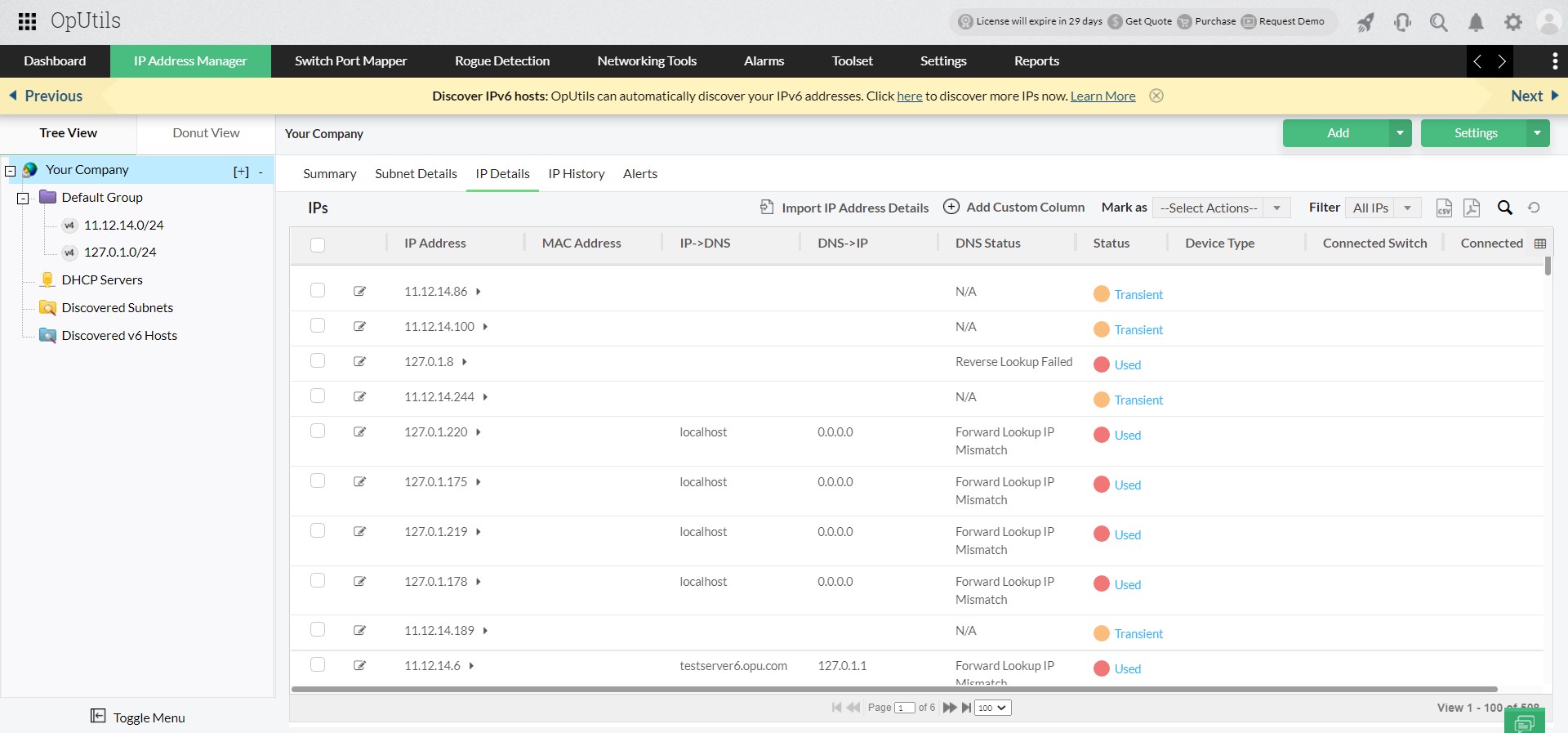 Inspect comprehensive IP utilization details with a hassle-free IP address tracking solution