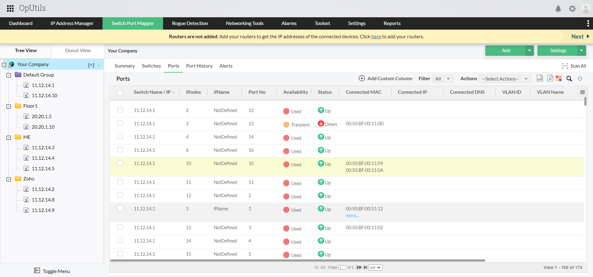 Switch Port Mapper Tool - ManageEngine Oputils