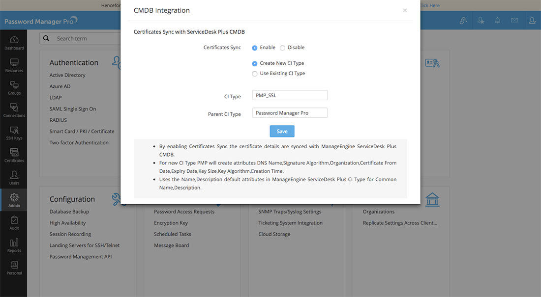 Servicedesk Plus Cmdb Integration Password Manager Pro