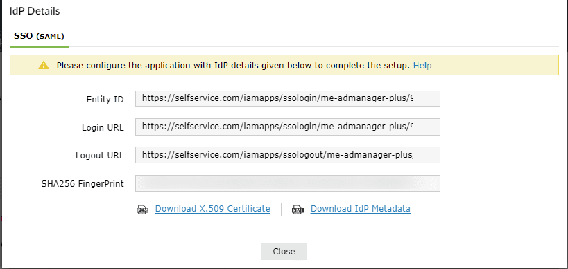 Configuring SAML SSO for ManageEngine ADManager Plus