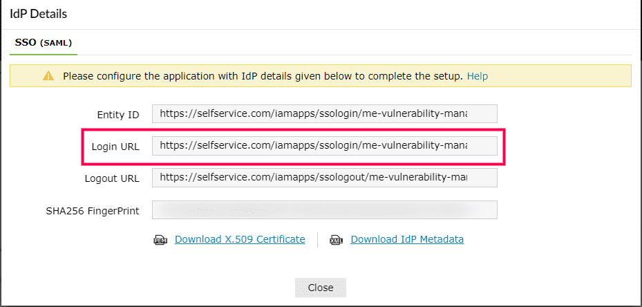 Configuring SAML SSO for ManageEngine Vulnerability Manager Plus