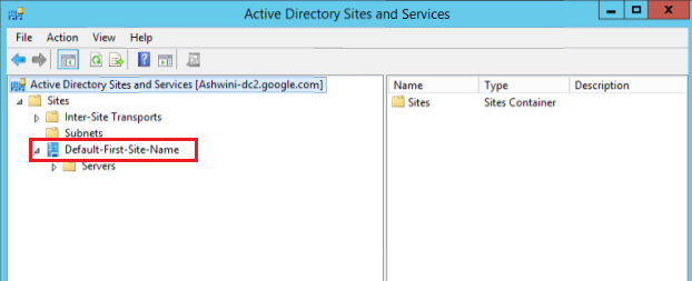 Active Directory Sites and Services