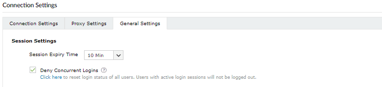 ADSelfService Plus proxy settings ADSelfService Plus session settings