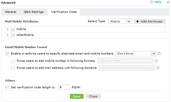 VC-Mobile Advanced setting