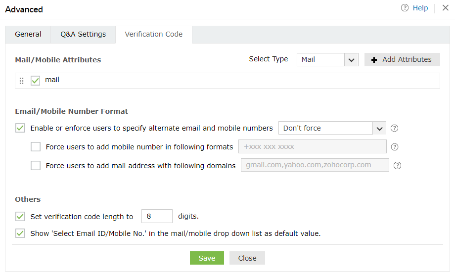 VC Advanced setting