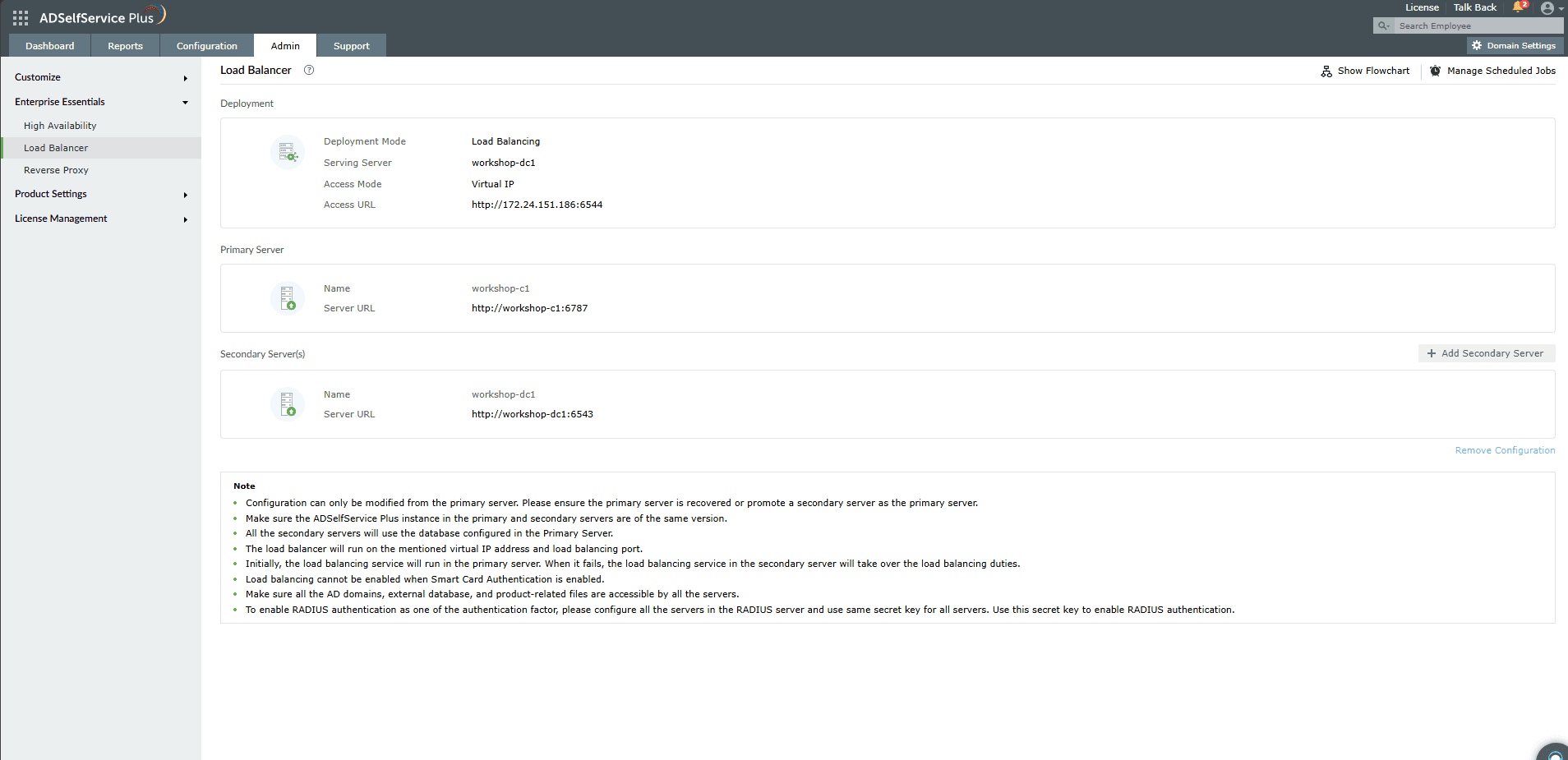 Configuring load balancing in ADSelfService Plus