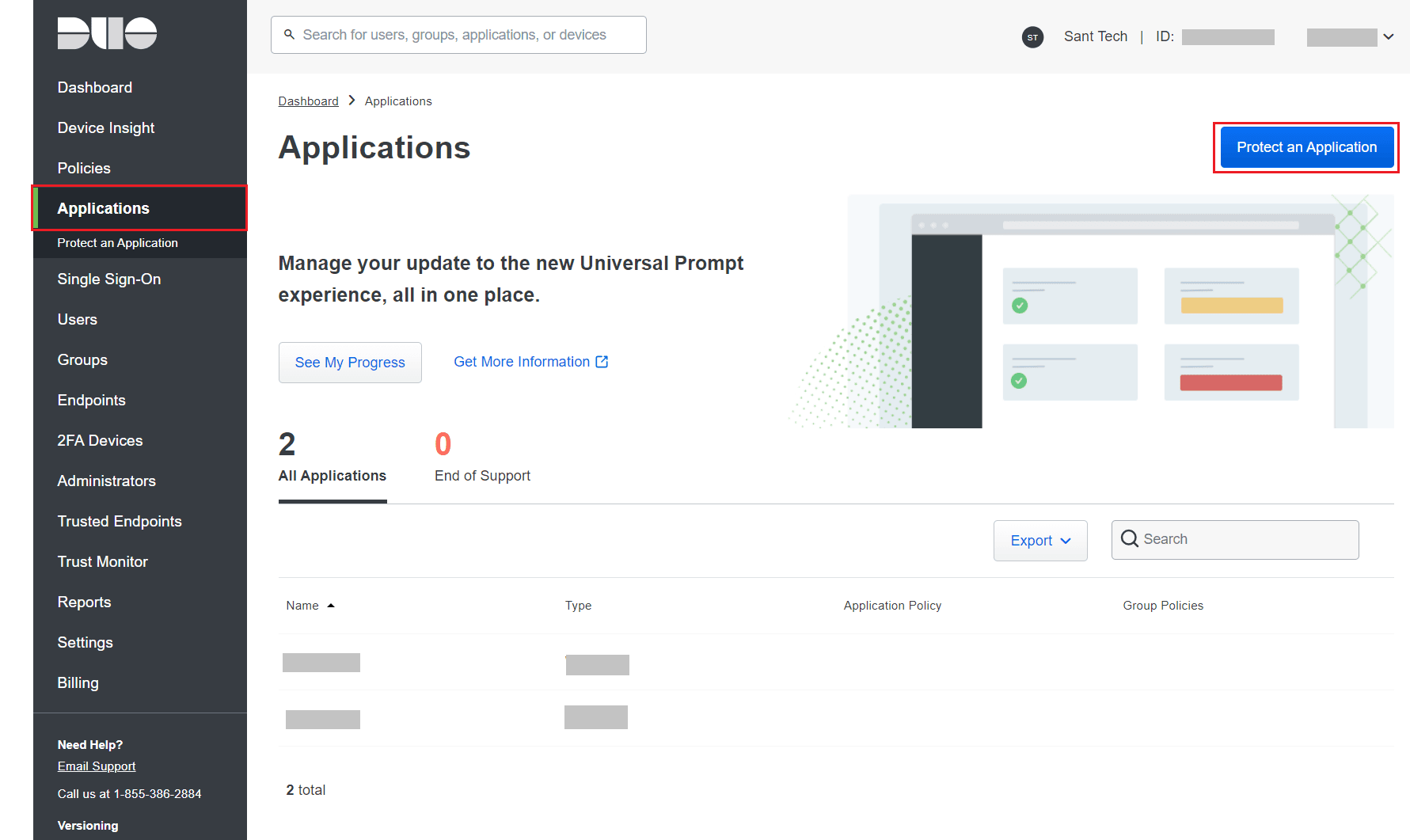 Duo Security MFA protect applications in ADSelfService Plus
