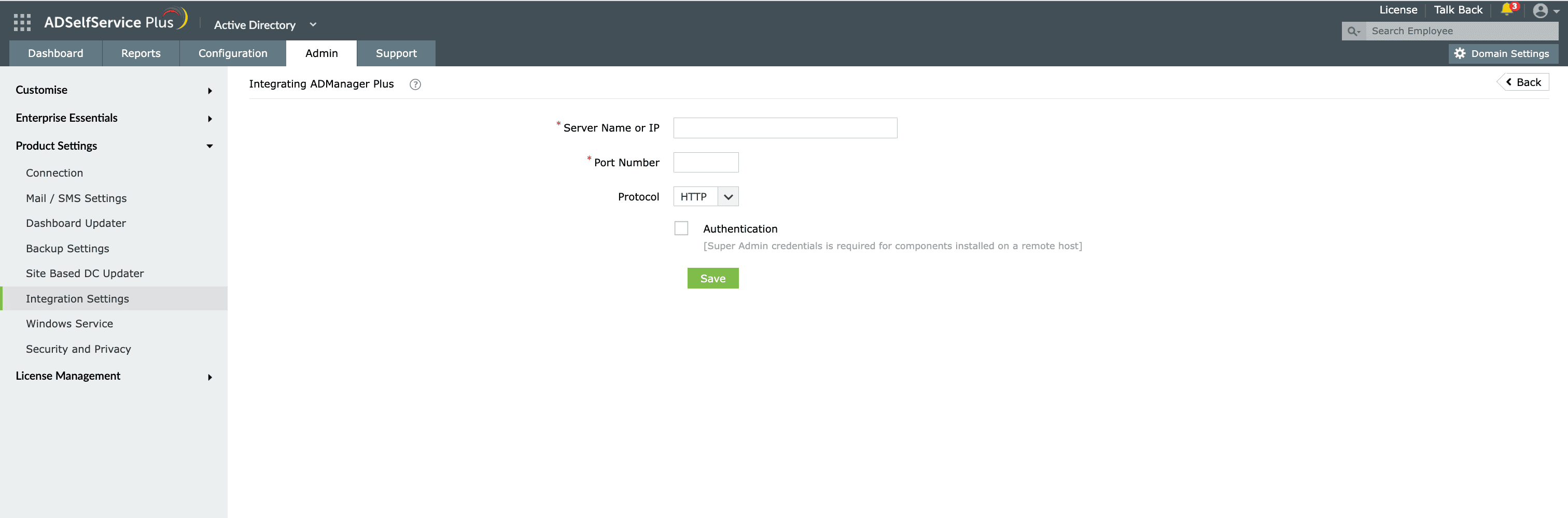 integration settings screenshot 1