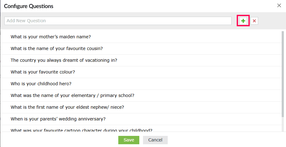 Security Question & Answer configuration in ADSelfServicePlus