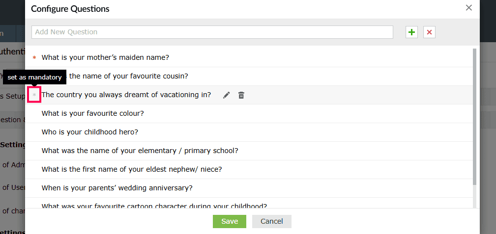 Mandatory Security Question & Answer in ADSelfServicePlus