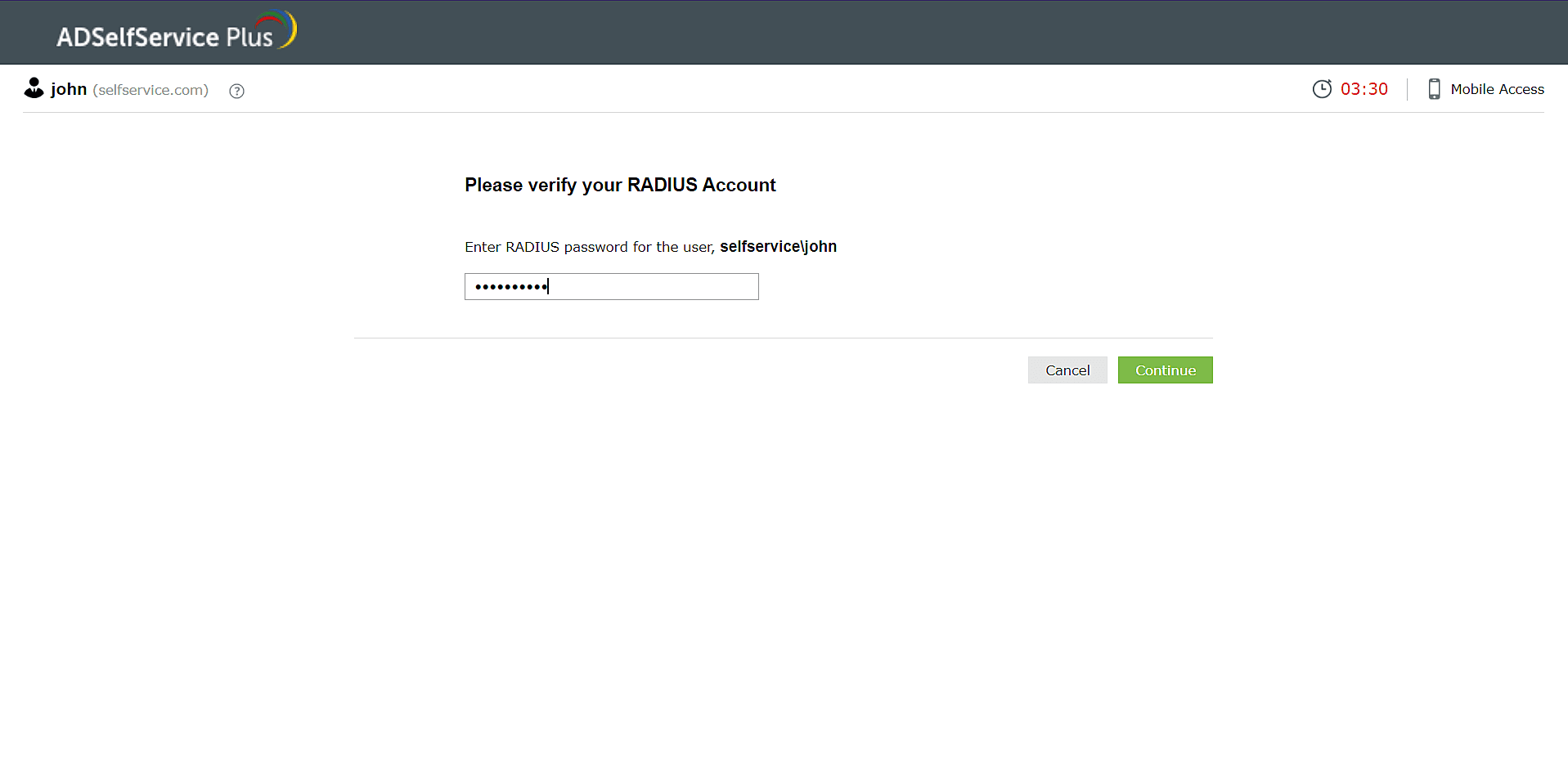 RADIUS authentication in ADSelfServicePlus