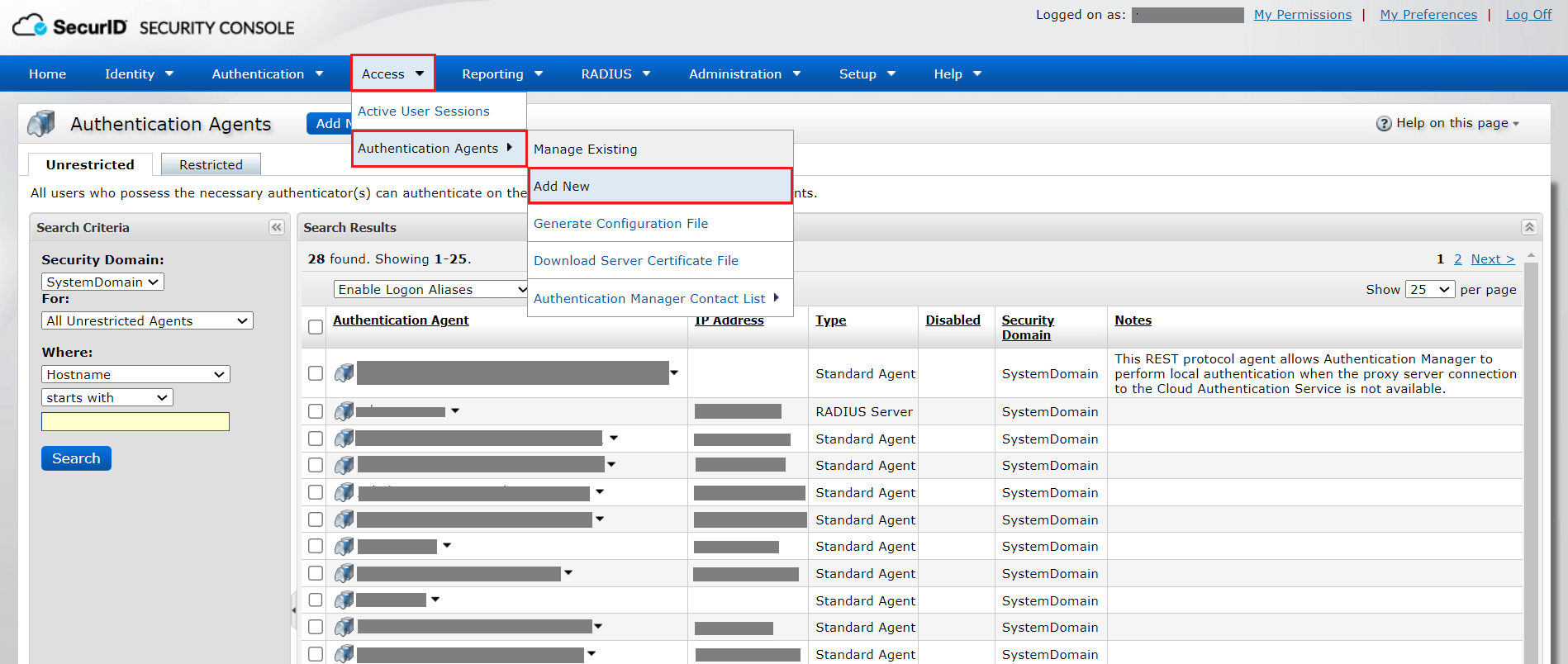 Adding ADSelfService Plus as an authentication agent in the RSA SecurID SECURITY CONSOLE