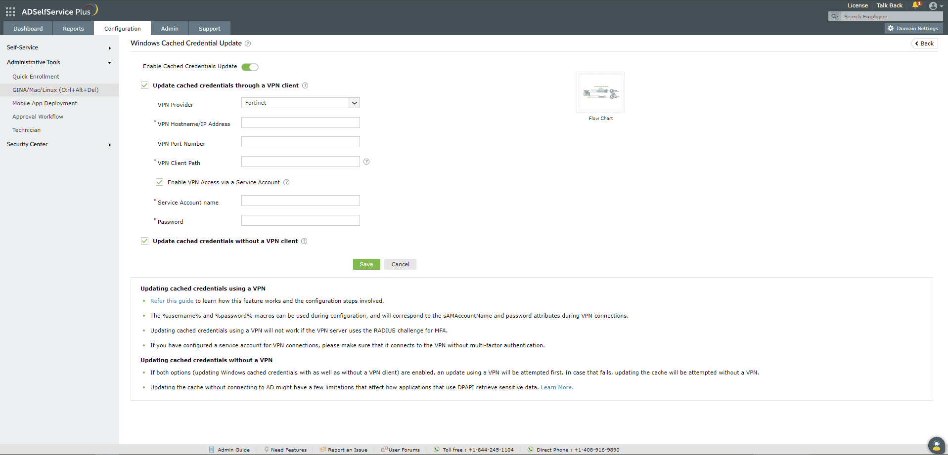 Cached credentials update in ADSelfService Plus 2