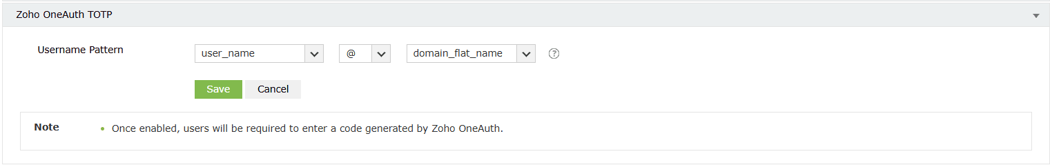 Zoho OneAuth TOTP Authentication
