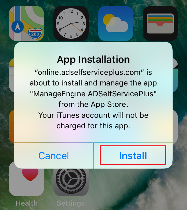 App install popup