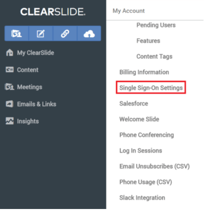 clearslide sso configuration steps