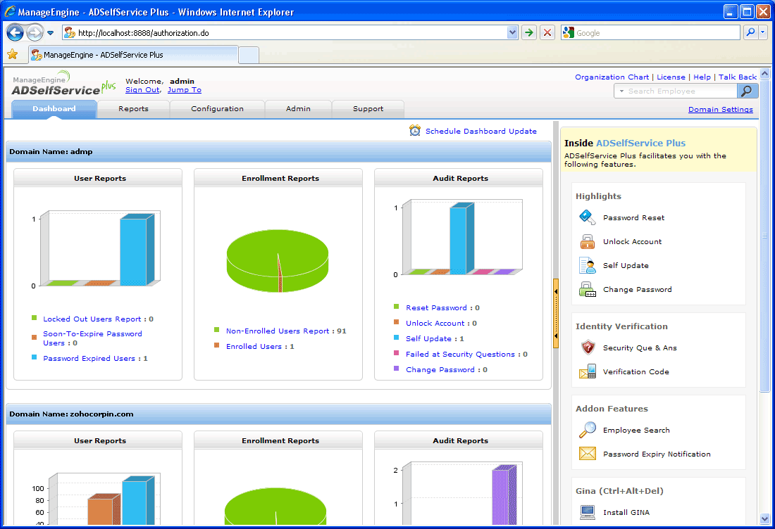 Web based Active Directory Management with Self Service 