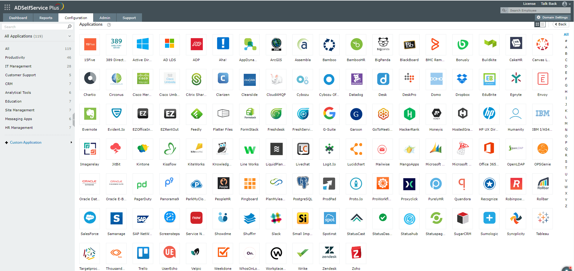 List of supported apps