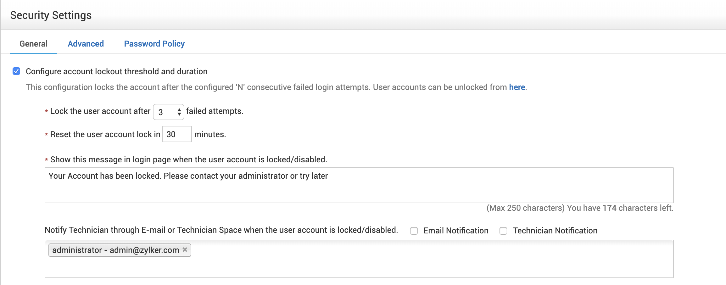 Security: locked out of account after failed login attempts