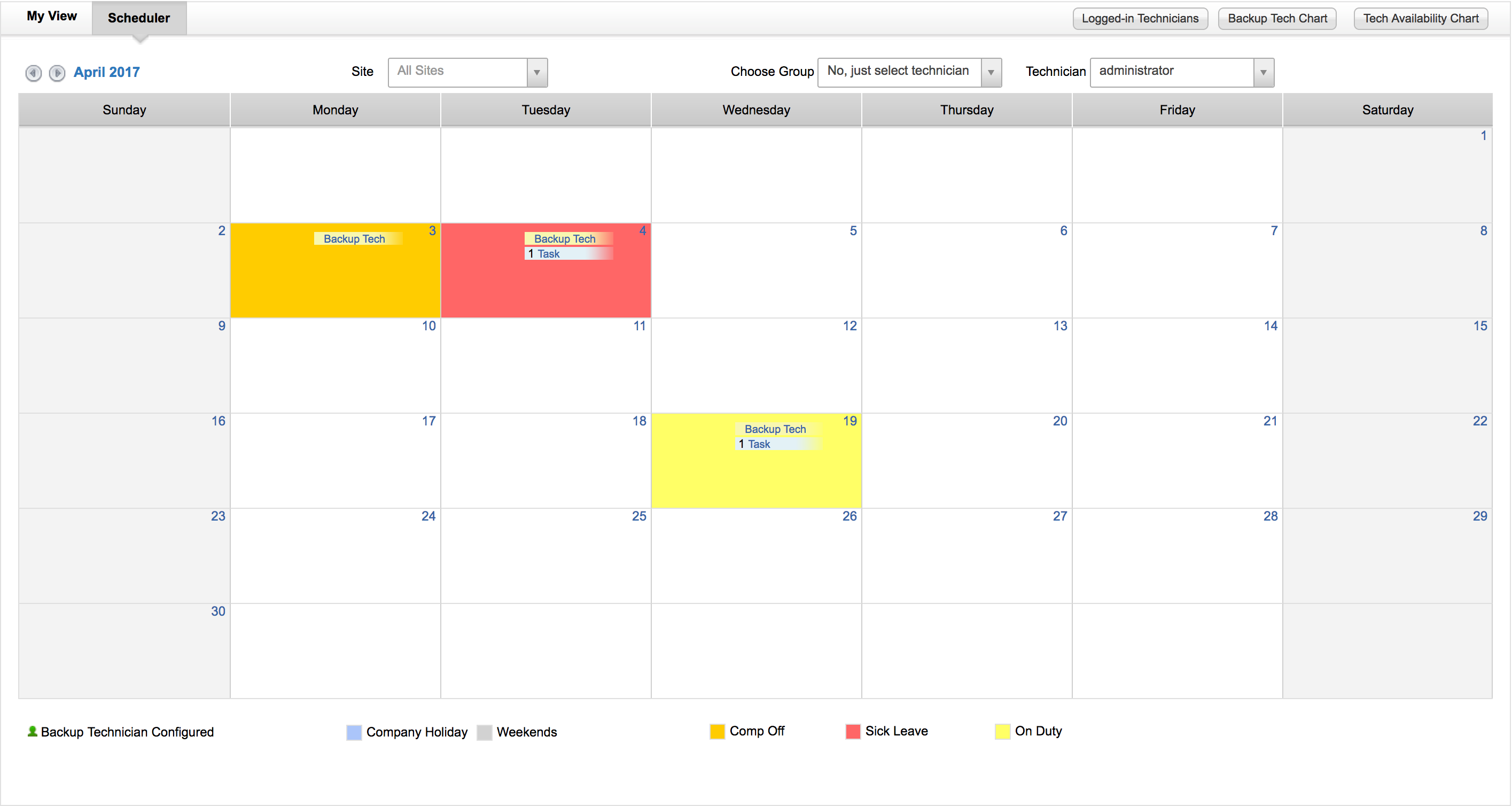 Servicedesk Plus Msp My Schedule | Msp Scheduling Software