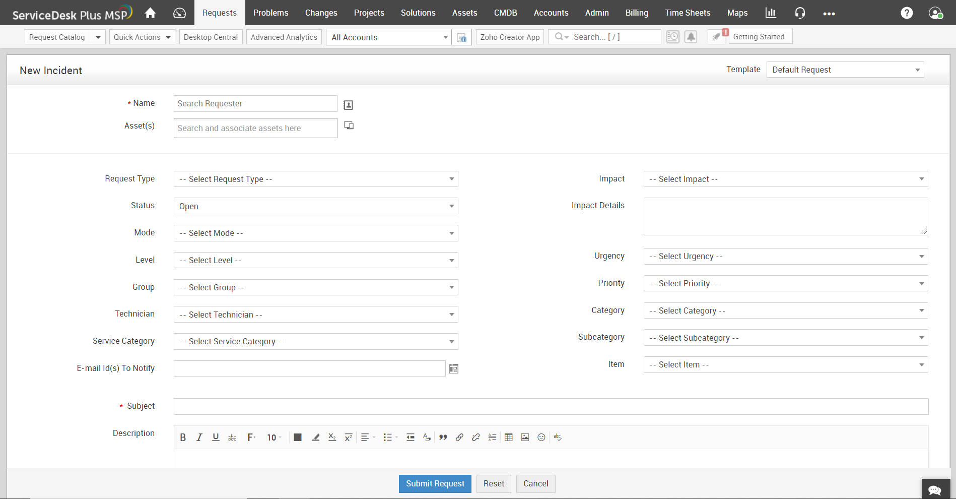 Dashboard automatización de flujos de trabajo de incidentes para MSP