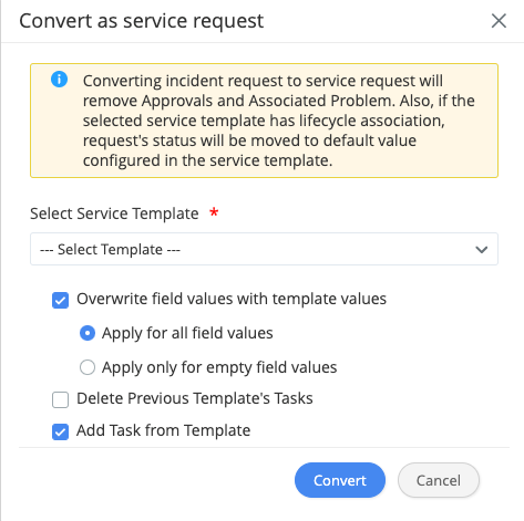 Advanced Options for Request Conversion