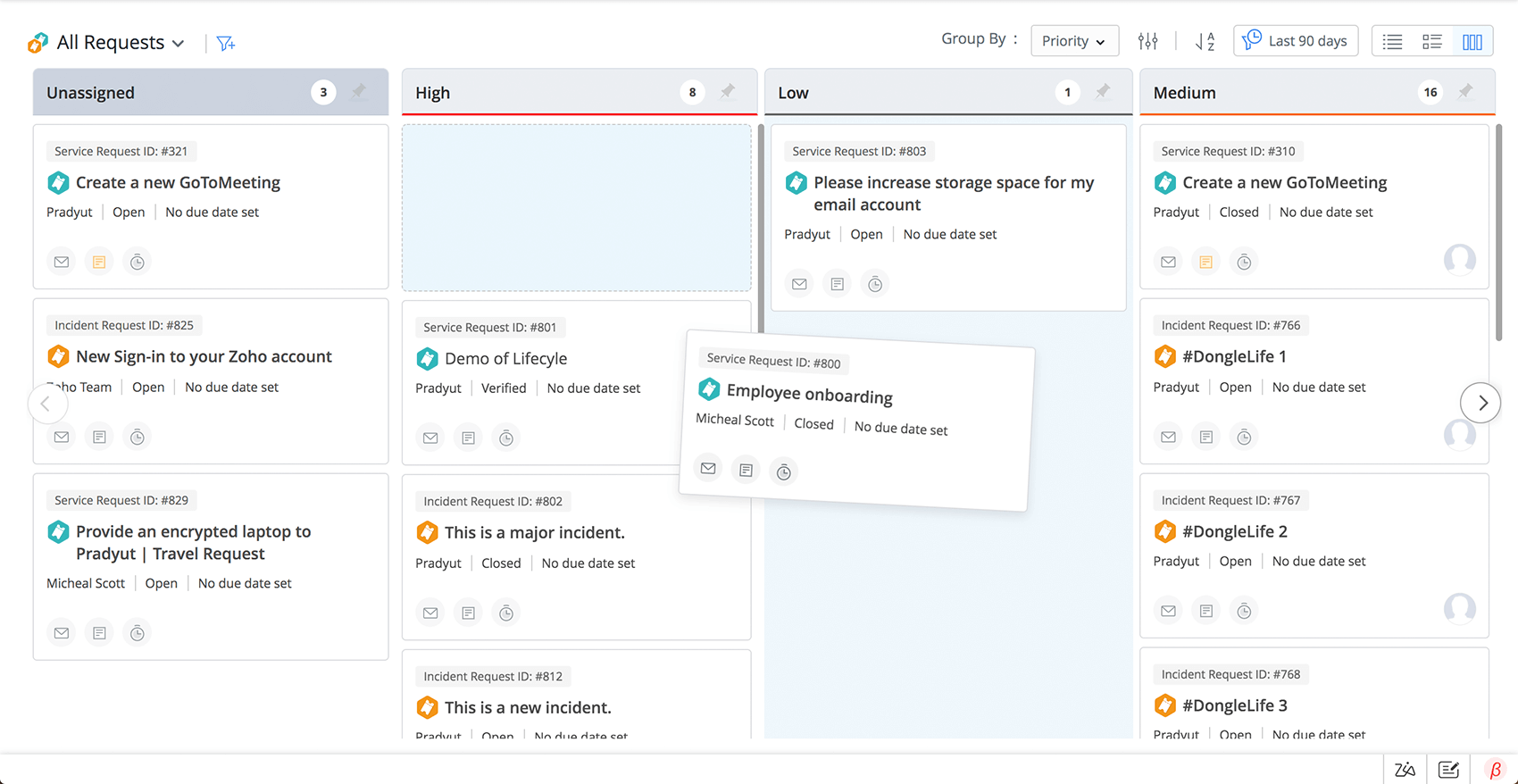 Vista kanban en SDP