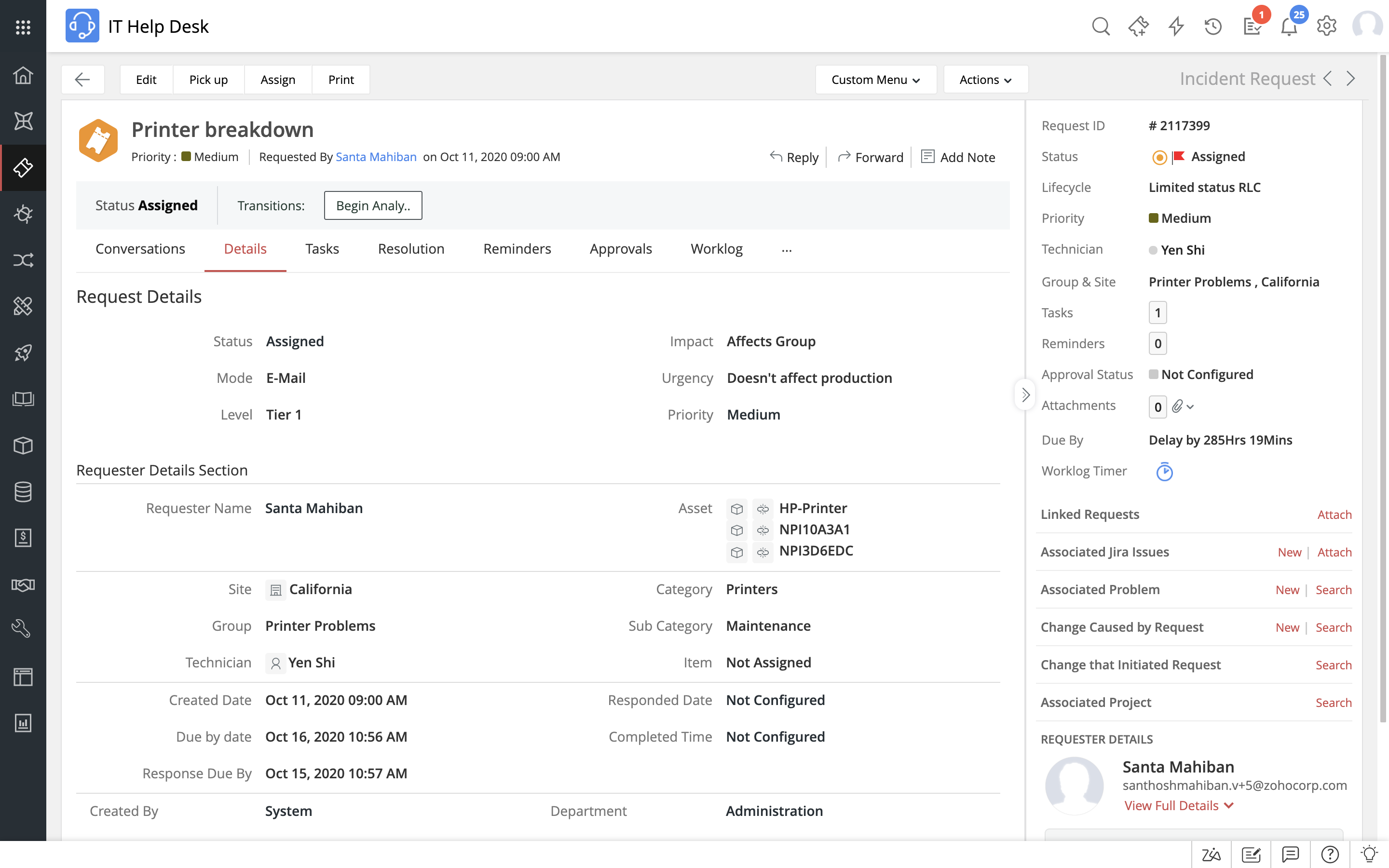 ITIL Incident Management Software ServiceDesk Plus