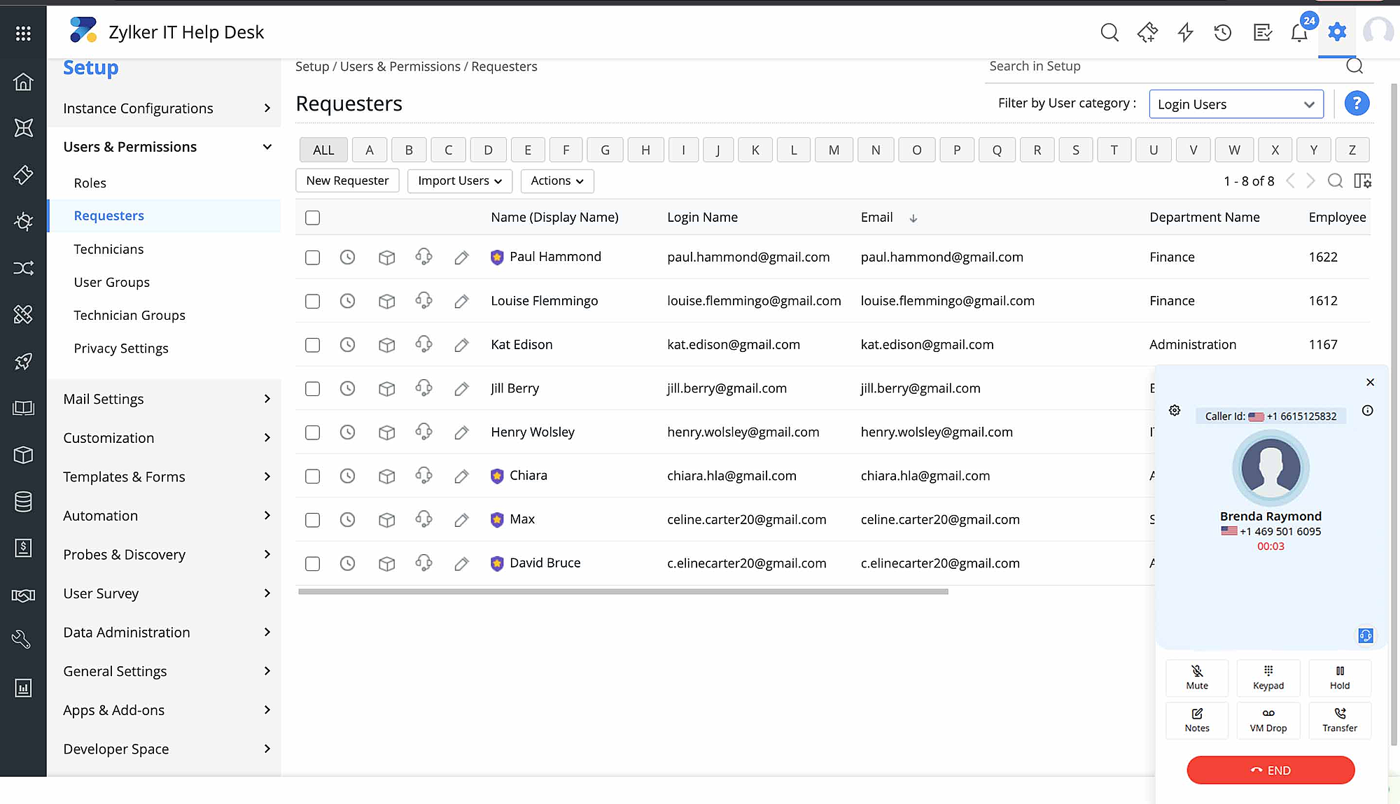 Zoho Voice integration