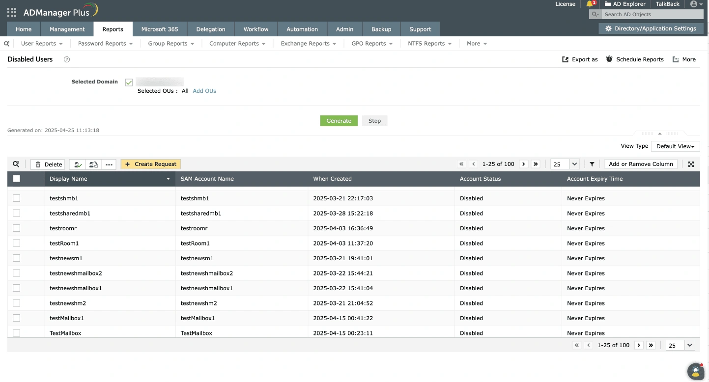 Отключенные пользователи Active Directory