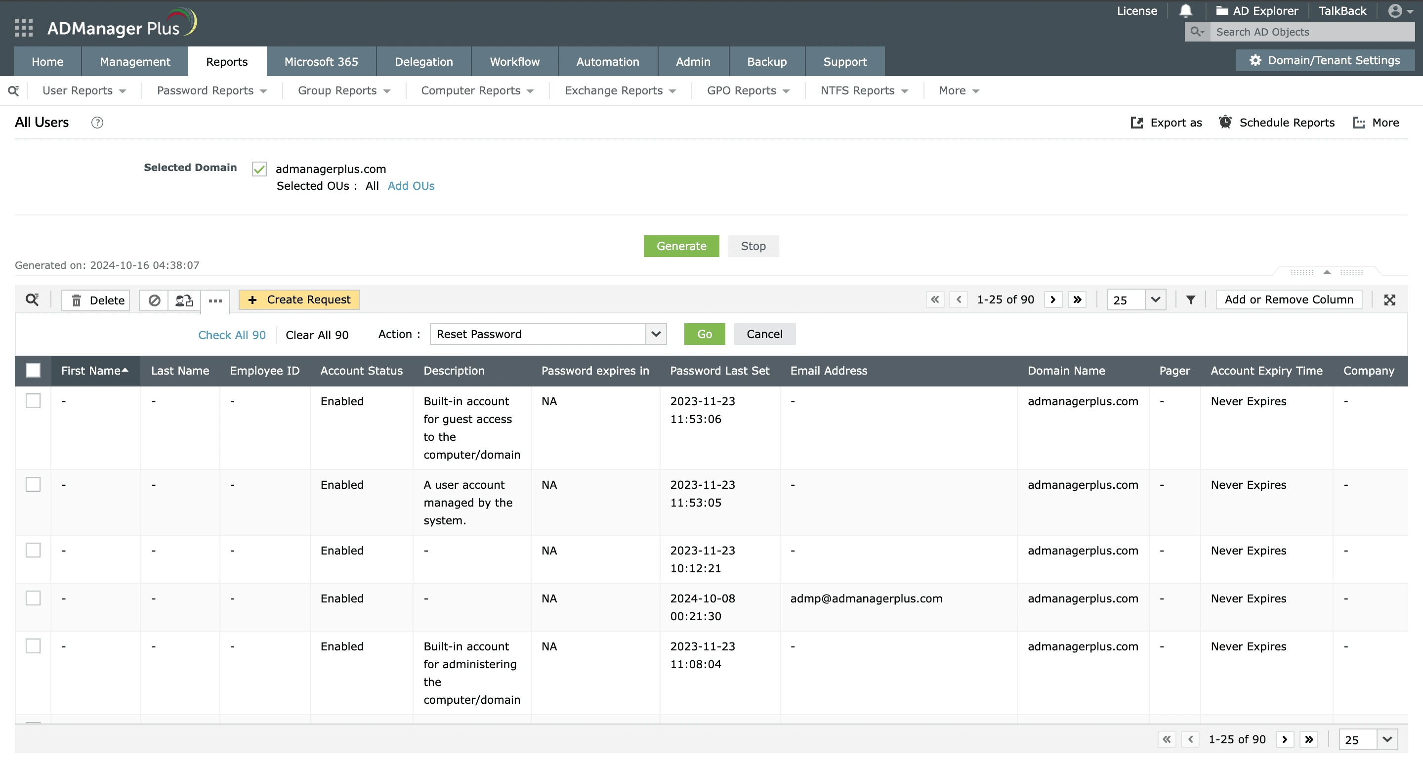 Делегируйте задачи управления Active Directory специалистам службы поддержки с помощью ADManager Plus