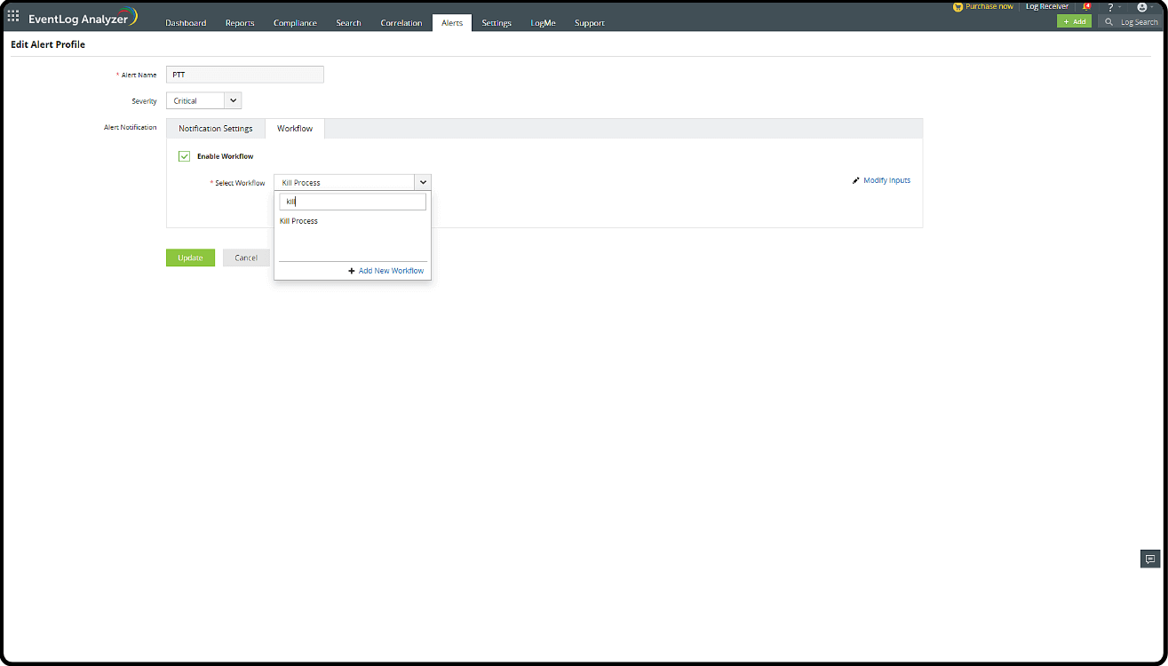 Добавление рабочего процесса