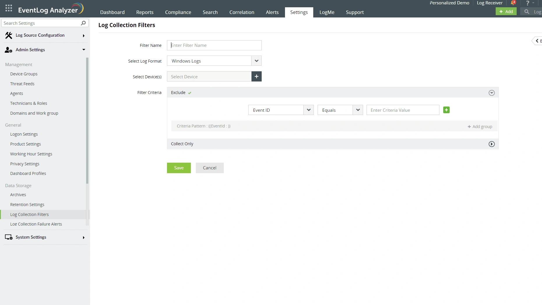 Фильтры журналов событий