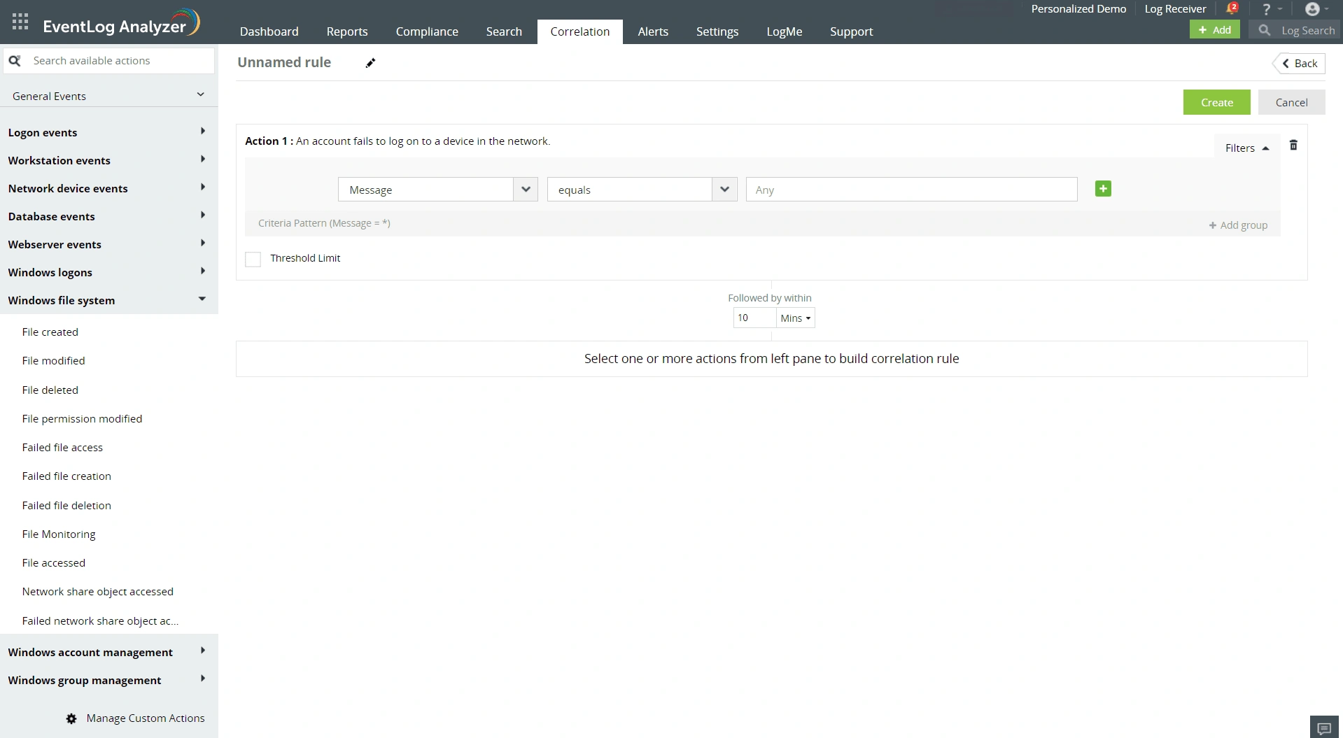 Анализ и корреляция журнала событий