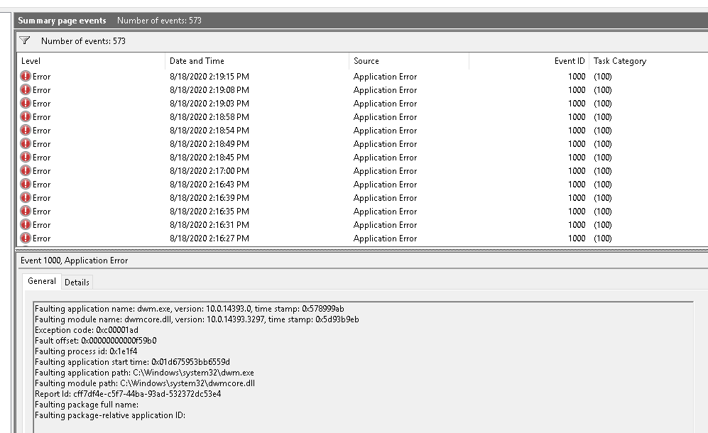 Формат события с ID 1000