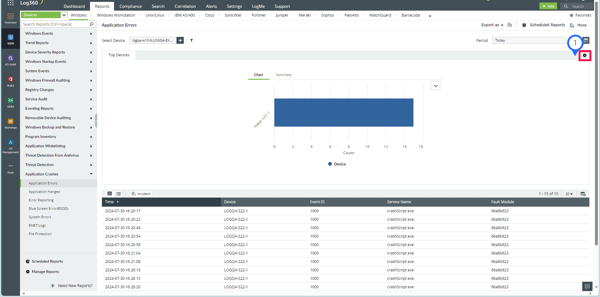 Вид после сбоя