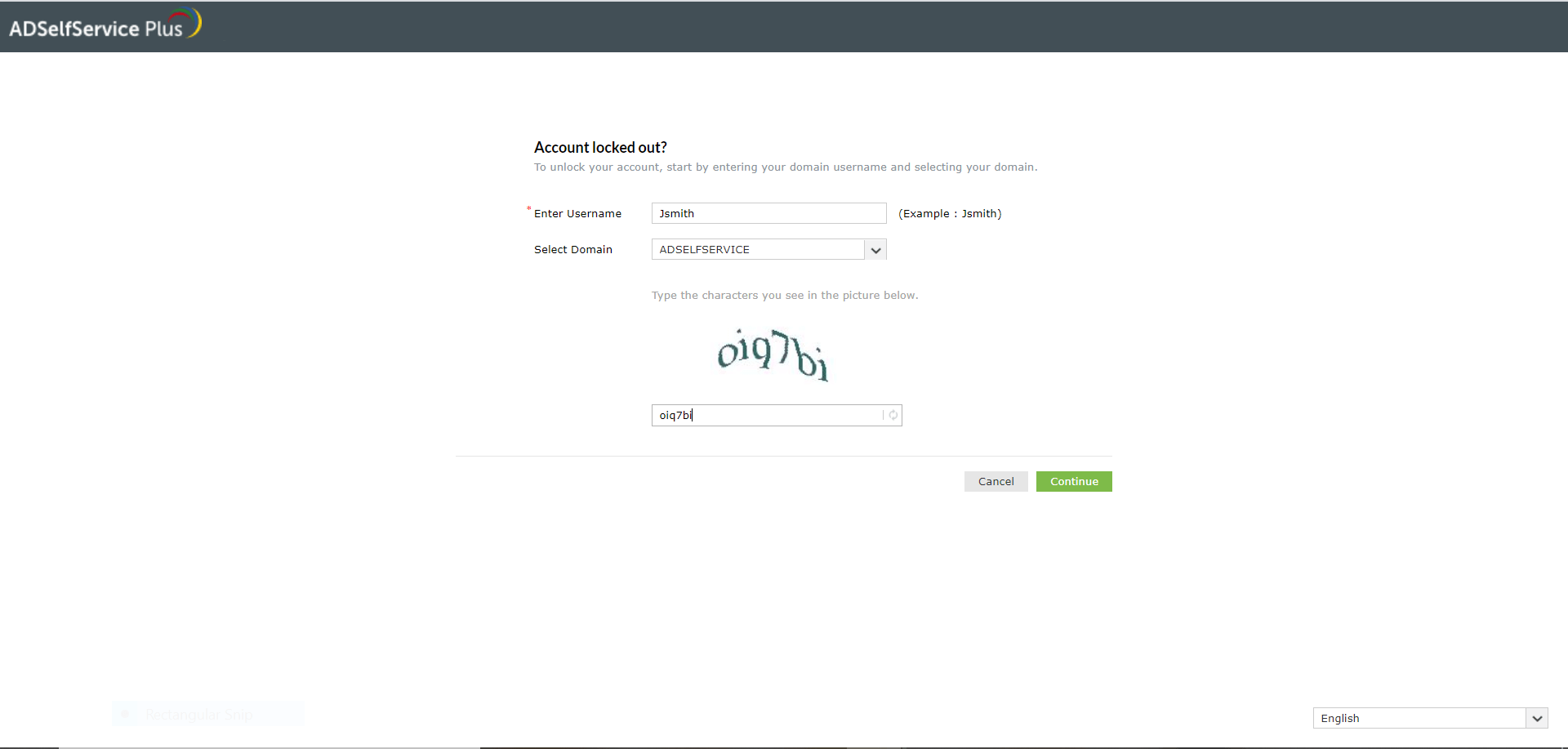 Самостоятельное разблокирование учетной записи