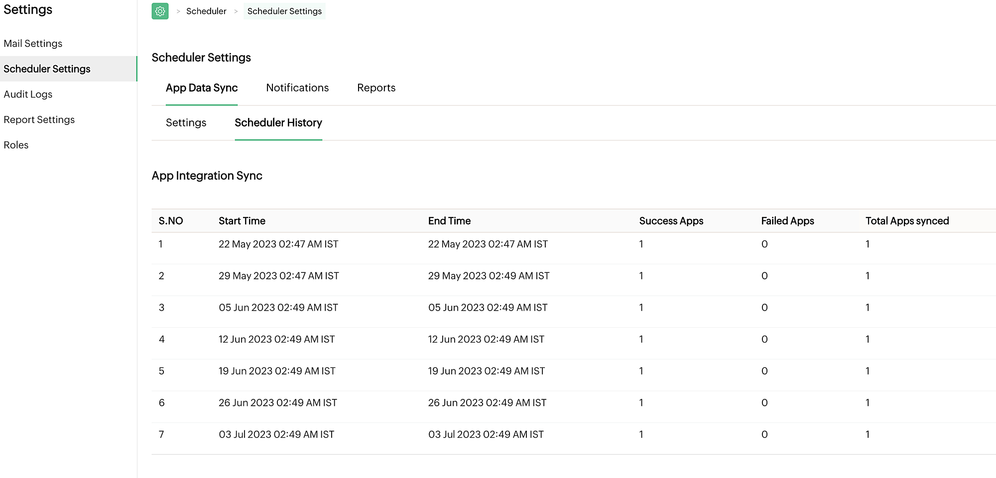 ManageEngine SaaS Manager Plus Settings
