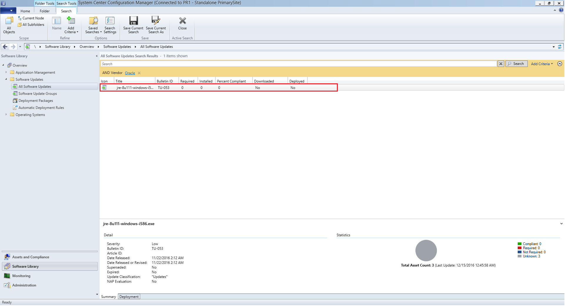 Update view for deploying the patches using ManageEngine SCCM deployment