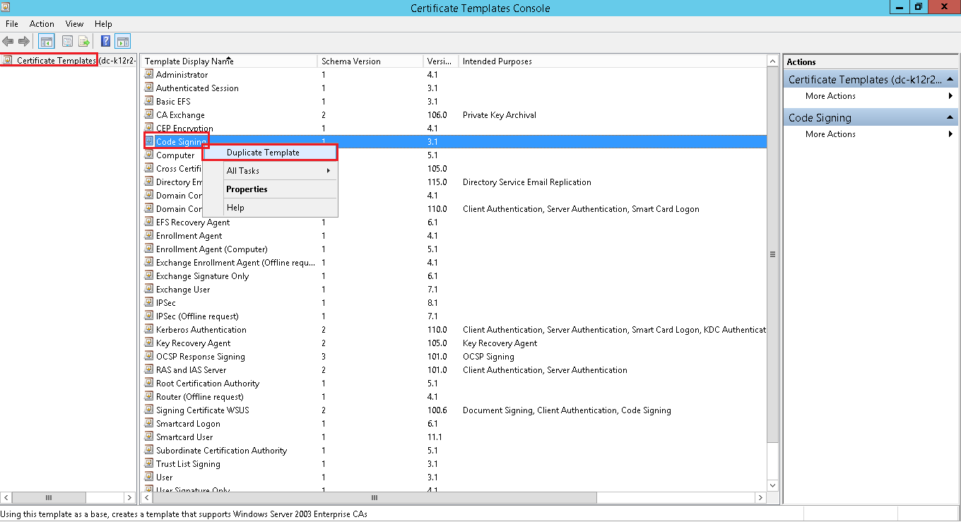 Creating Signing Certificate using Local CA  ManageEngine Patch With Certificate Authority Templates