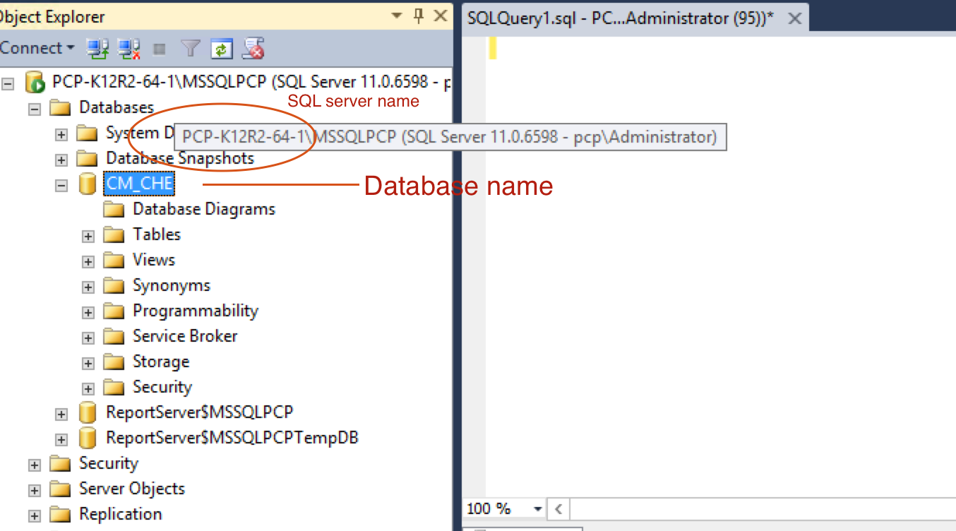 database name