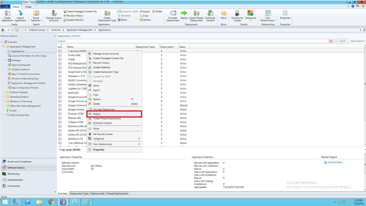 SCCM application deployment step by step - ManageEngine Patch Connect Plus