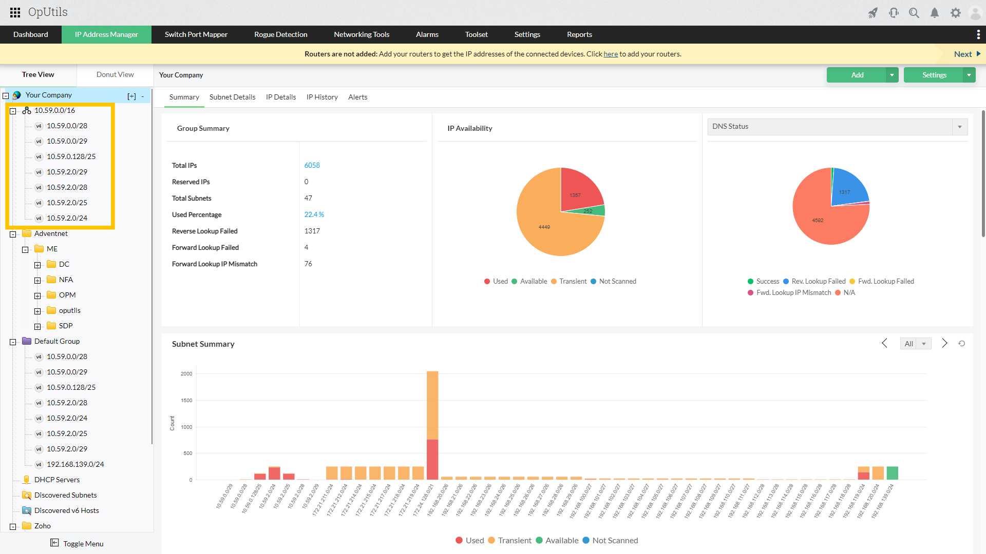 Scan Network IP Addresses - ManageEngine OpUtils