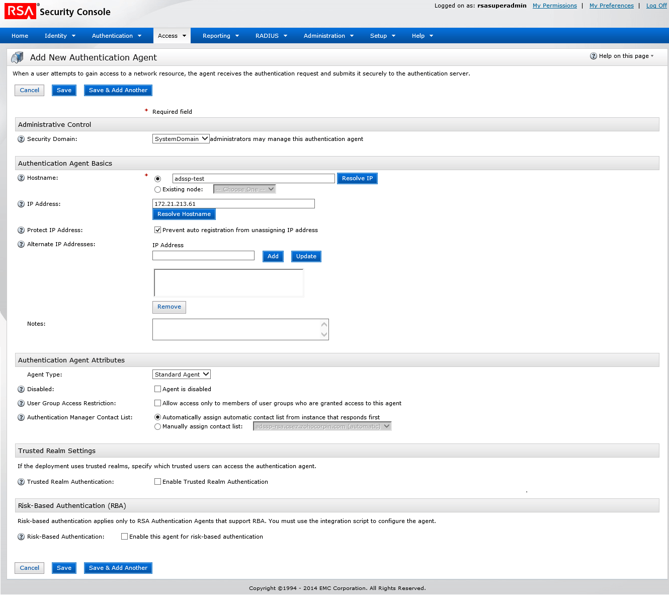 ADSelfService Plus server as an authentication agent