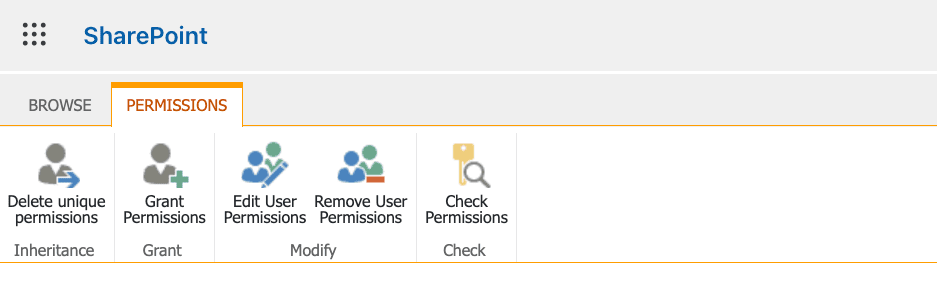 The PERMISSIONS tab in library settings.