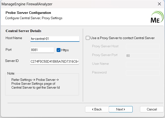 Firewall Analyzer installation and uninstallation: Probe 1