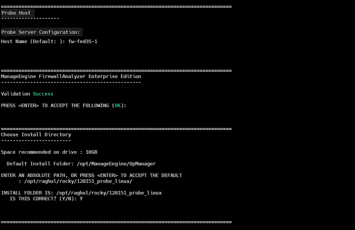 Firewall Analyzer installation and uninstallation: Installation directory