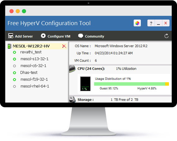 Hyper-V Host Server Monitoring - ManageEngine Free Tools
