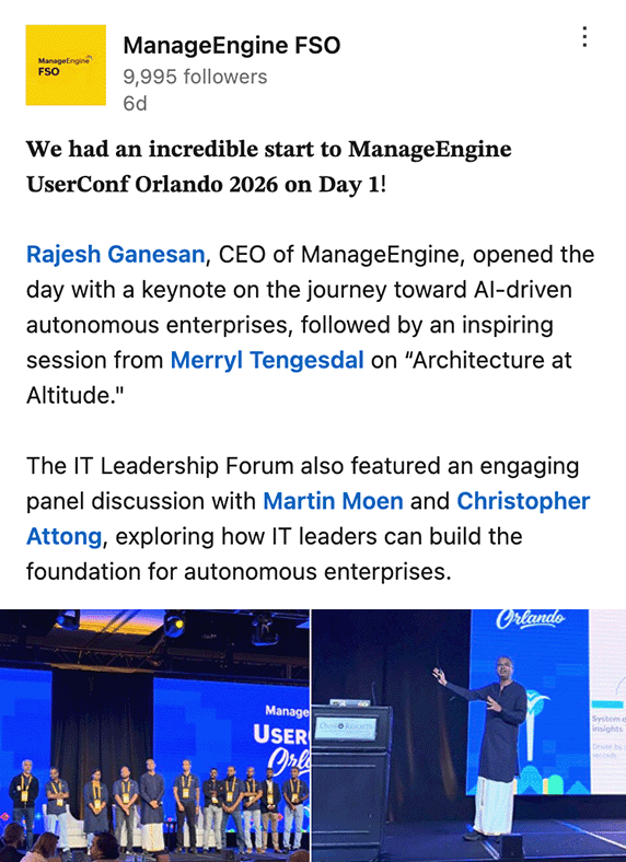 ManageEngine ITOM - LinkedIn