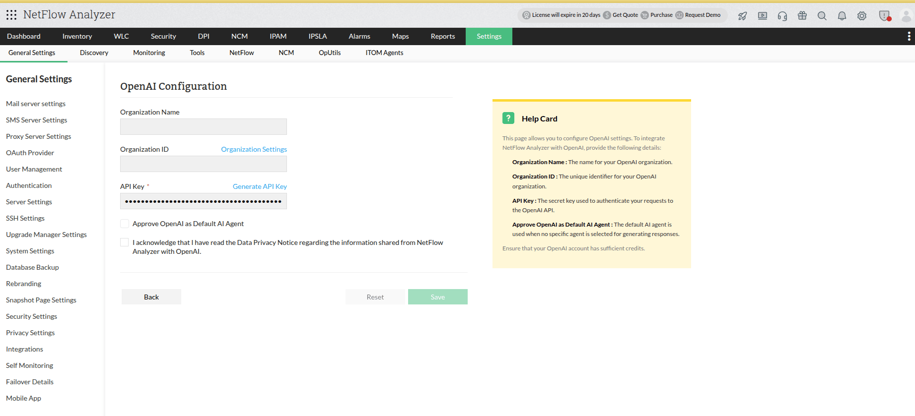 Integrate NetFlow Analyzer with OpenAI